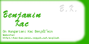 benjamin kac business card